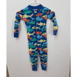 Hanna Andersson Organic Cotton Shark Print Baby Zip Pajamas 90cm/3T